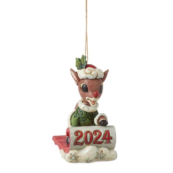 Jim Shore Dated 2024 Sledding Rudolph Ornament