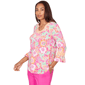 Petite Ruby Rd. Hothouse Florals Ruffle Sleeve Floral Blouse - image 3