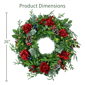 Puleo International 26in. Pre-Lit LED Rose Adorned Wreath - image 6