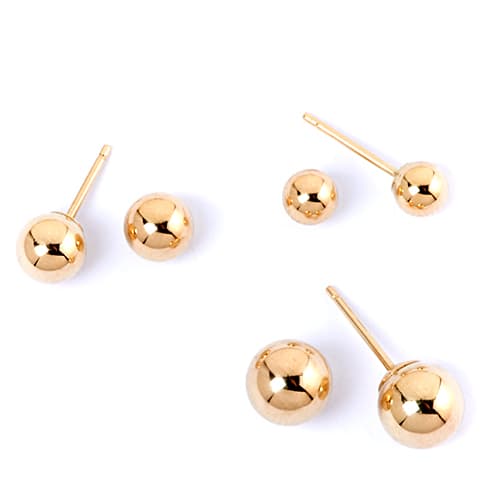 Candela Set of Three 14kt. Ball Stud Earrings - image 