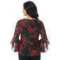 Womens Kasper 3/4 Ruffle Sleeve Blurred Floral Blouse - image 3