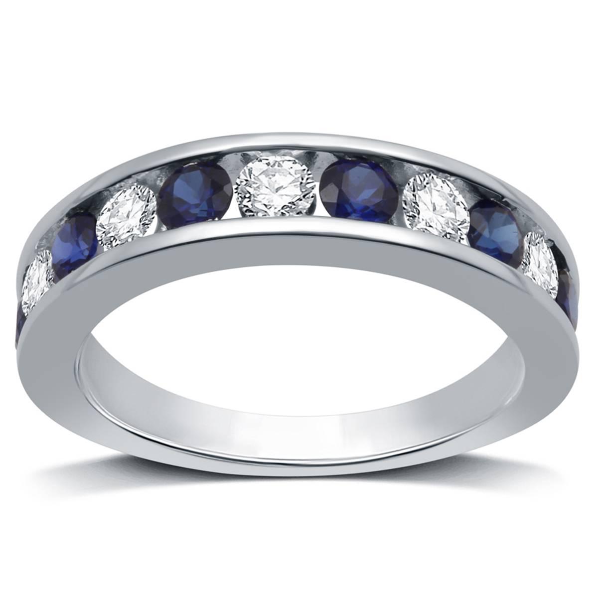 Nova Star(R) 1/2ctw. Lab Grown Diamond Sapphire Channel Band Ring
