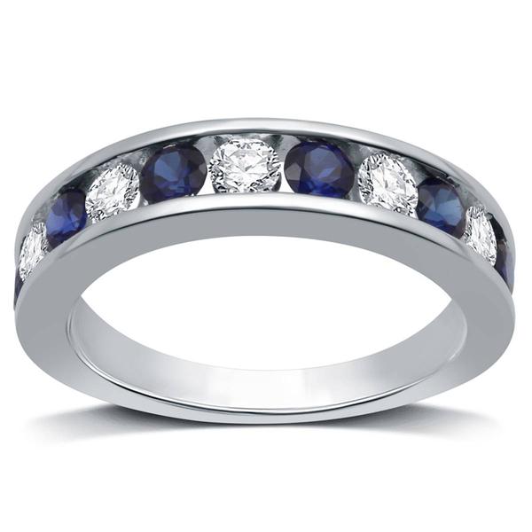 Nova Star(R) 1/2ctw. Lab Grown Diamond Sapphire Channel Band Ring - image 