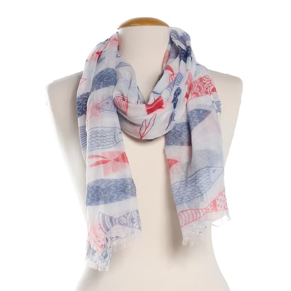 Womens Renshun Fish Sheer Oblong Scarf - image 