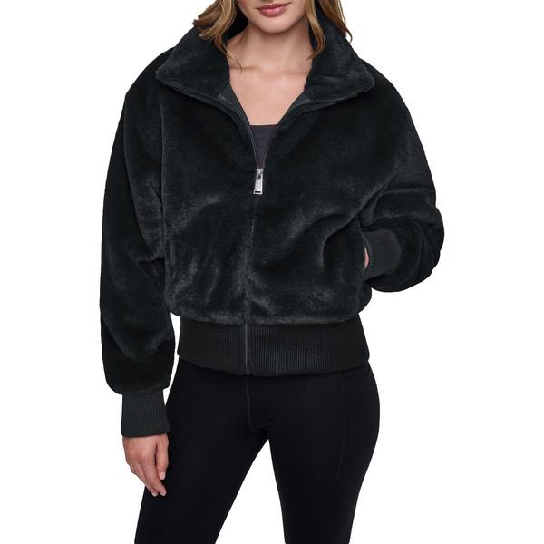 Womens DKNY Sport Mock Neck Faux Fur Bomber Jacket - image 