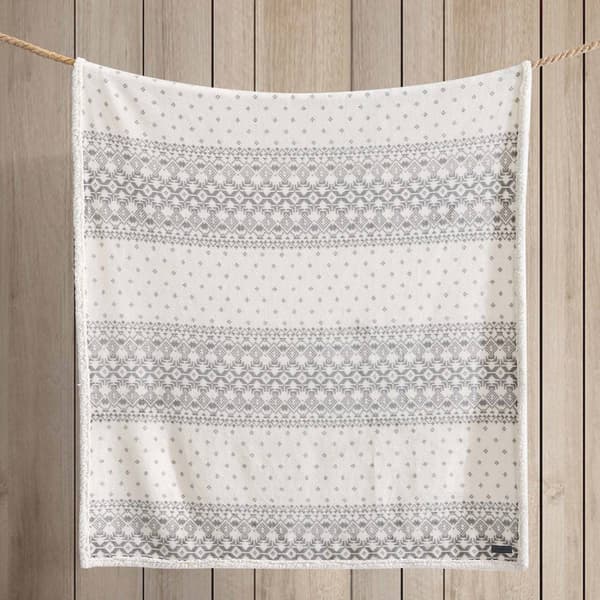 Eddie Bauer Fair Isle Peak Plush-Fleece Throw
