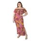 Plus Size 24/7 Comfort Apparel Off Shoulder Abstract Maxi Dress - image 3
