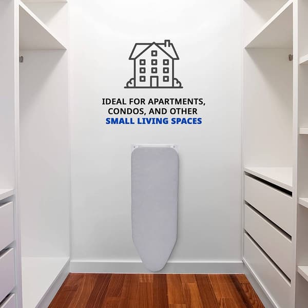 Ivation Wall Mounted Fold Down Iron Board w/ Removable Cover