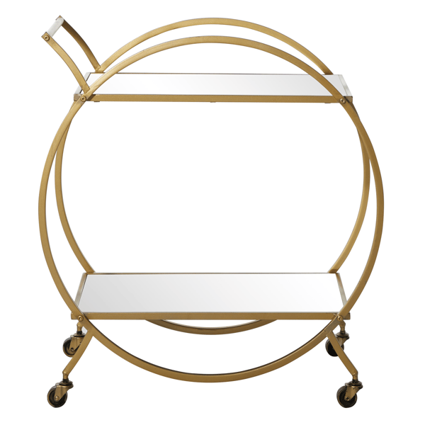 9th & Pike® Contemporary Gold Metal Bar Cart - image 
