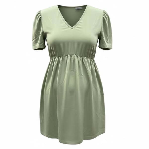Womens Maternity Times Two Short Sleeve V-Neck Peplum Blouse - image 