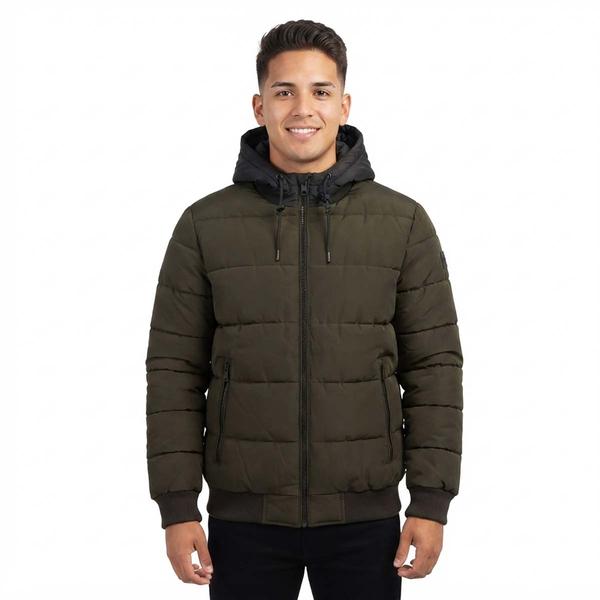 Mens Kenneth Cole(R) Oxford Hooded Bomber Jacket - image 