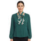 Womens Adrianna Papell Long Sleeve Neck Scarf Button Front Blouse - image 1