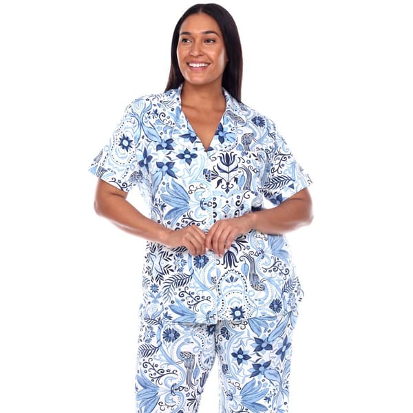 Plus Size White Mark 2pc. Tropical Pajama Set