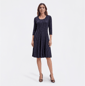 Womens Sami & Jo 3/4 Sleeve Solid Knit Lurex Sweater Dress - image 1