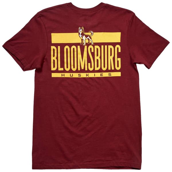 Mens Bloomsburg Front & Back Logo Short Sleeve Tee - Maroon
