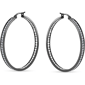 Saffron Black Stainless Steel Inside Out 40mm Hoop Earrings - image 2
