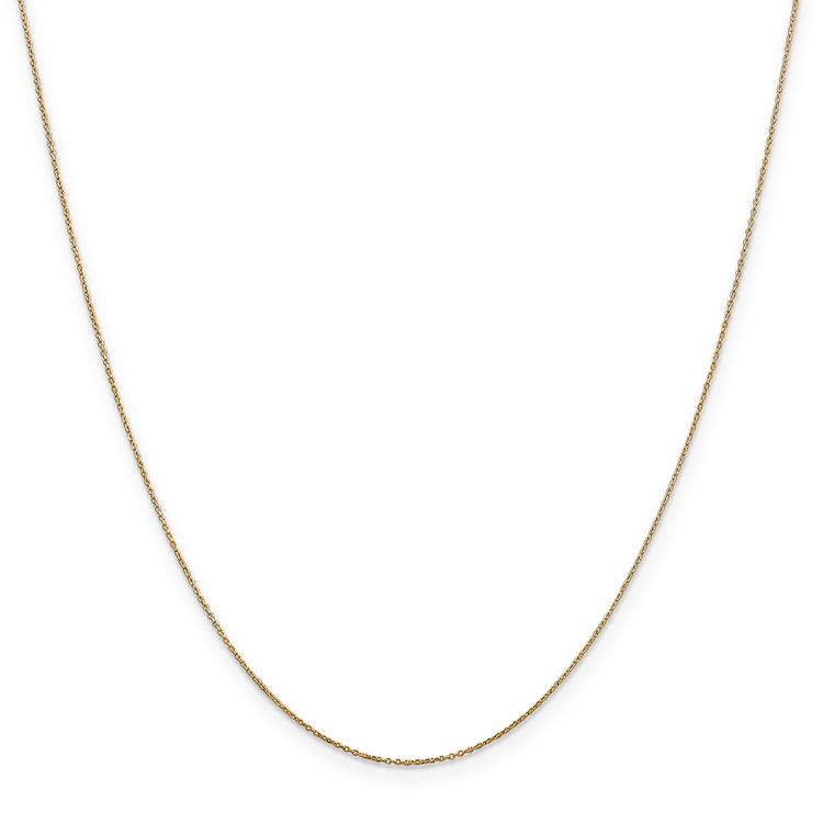 Unisex Gold Classics(tm) .6mm. Solid Diamond Cut Cable Necklace