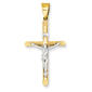 Unisex Gold Classics(tm) 14kt. Two-Tone Hollow Crucifix Pendant - image 1