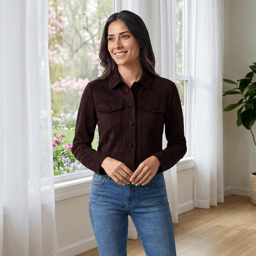 Womens Draper James Faux Suede Jacket - image 