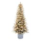 Puleo International 7.5ft. Pre-Lit Flocked Artic Fir Potted Tree - image 1