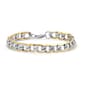 Mens Steeltime 18kt. Gold Plated Linear Curb Link Bracelet - image 1