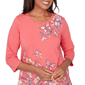 Petite Alfred Dunner Austin 3/4 Sleeve Etched Floral Blouse - image 5