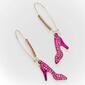 Betsey Johnson Sweetheart High Heel Drop Hoop Earrings - image 3