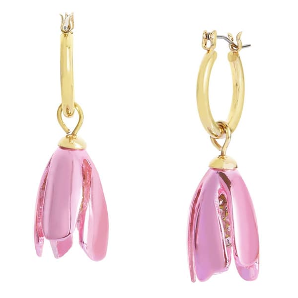 Betsey Johnson Garden Glam Tulip Huggie Hoop Earrings - image 