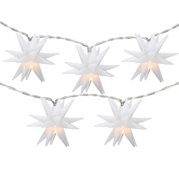 Northlight 5.25ft. 10ct. LED White Star Christmas Fairy Lights - image 