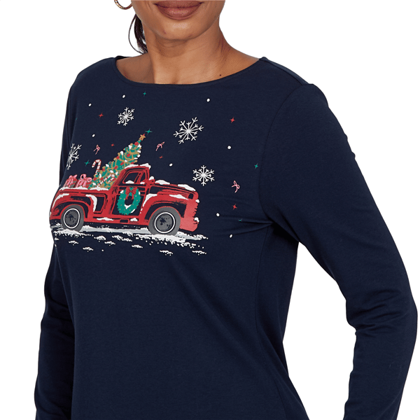 Petite Ruby Rd. Happy Holidays Christmas Truck Tee