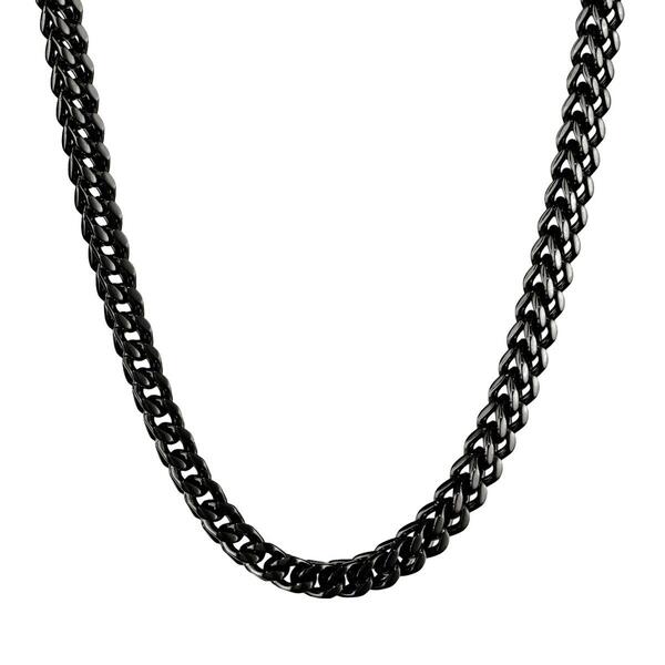 Mens Lynx Stainless Steel Black Foxtail Chain Necklace - image 