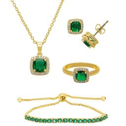 Gianni Argento Lab Grown Emerald 4pc. Necklace Set