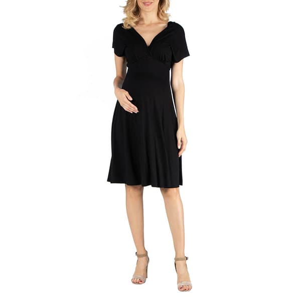 Plus Size 24/7 Comfort Apparel Maternity Empire Waist Dress
