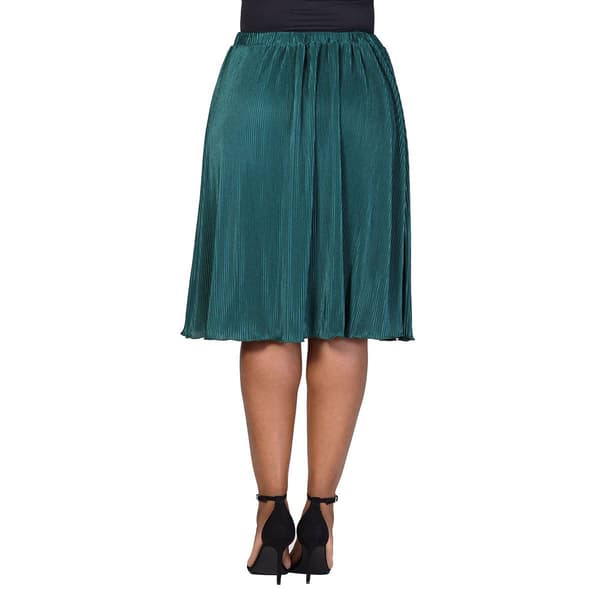 Plus Size 24/7 Comfort Apparel Elegant Accordion Party Midi Skirt