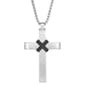 Mens Lynx Stainless Steel & Black Ion Plating Cross Pendant - image 1