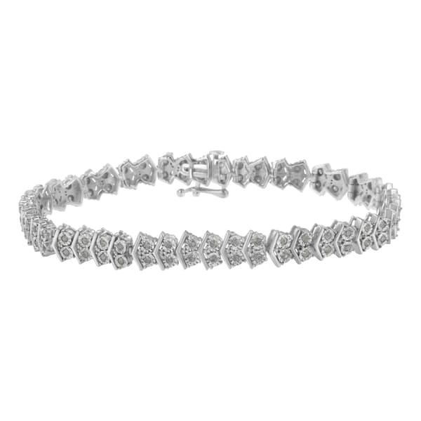 Diamond Classics(tm) 1kt. Diamond Sterling Silver Bracelet - image 