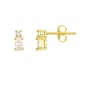 Oval Cubic Zirconia April Birthstone Stud Earrings - image 1