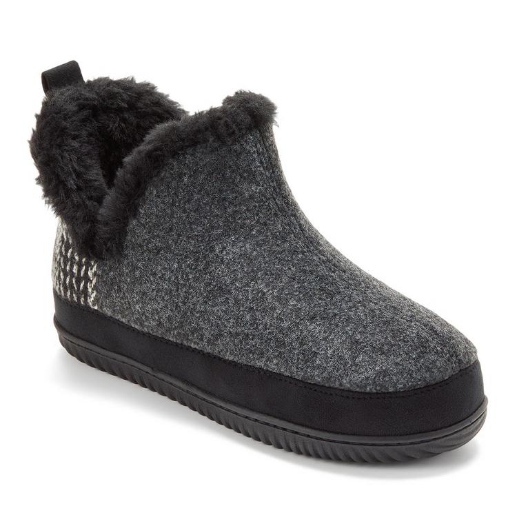Womens Dearfoams(R) Felted & Plaid Boot