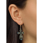 1928 Crystal AB & Blue Stone Cross Earrings - image 2