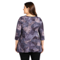 Plus Size 24/7 Comfort Apparel Grey Abstract V-Neck Tunic Top - image 3