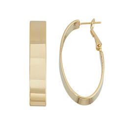 Fine Faux Gold Plated Oval Hoop Earrings