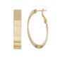Fine Faux Gold Plated Oval Hoop Earrings - image 1