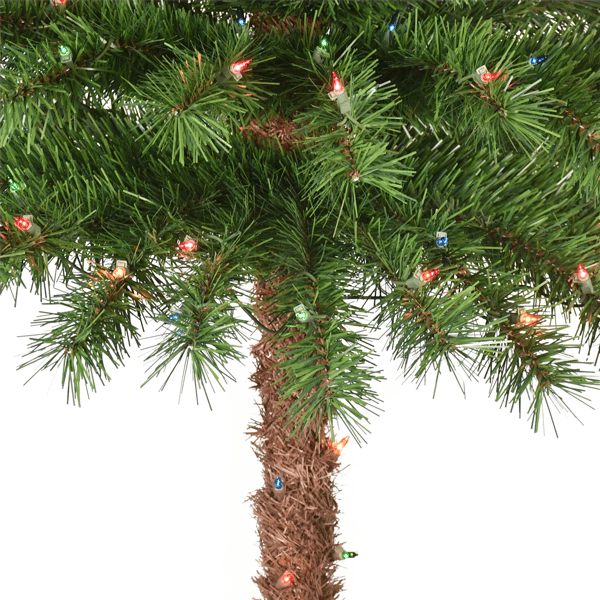 Puleo International 5ft. Pre-Lit Multi-Color Lights Palm Tree