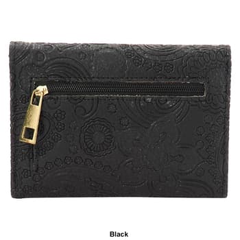 Womens Stone Mountain Leather Embossed Paisley Trifold Wallet - Boscov's