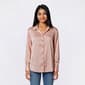Juniors Love Tree Dot Satin Tunic Button Up - image 2