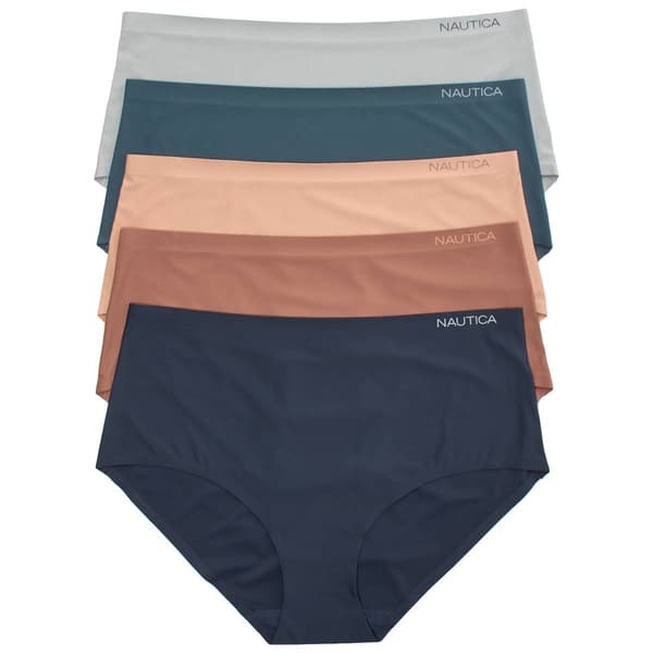 Womens Nautica Laser Brief Panties with Logo - NT9626-5PKM - image 