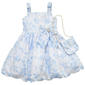 Girls (4-6x) Rare Editions Toile Floral Scalloped Hem Dress & Bag - image 1