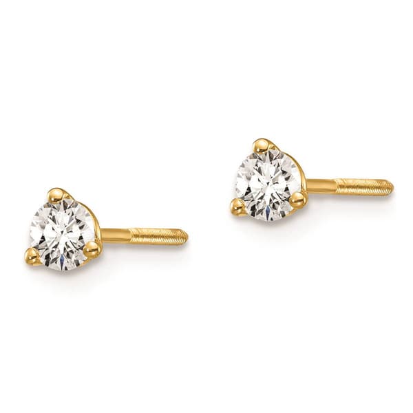 Pure Fire 14kt. Gold 1/4ctw. Screwback Lab Grown Diamond Earrings