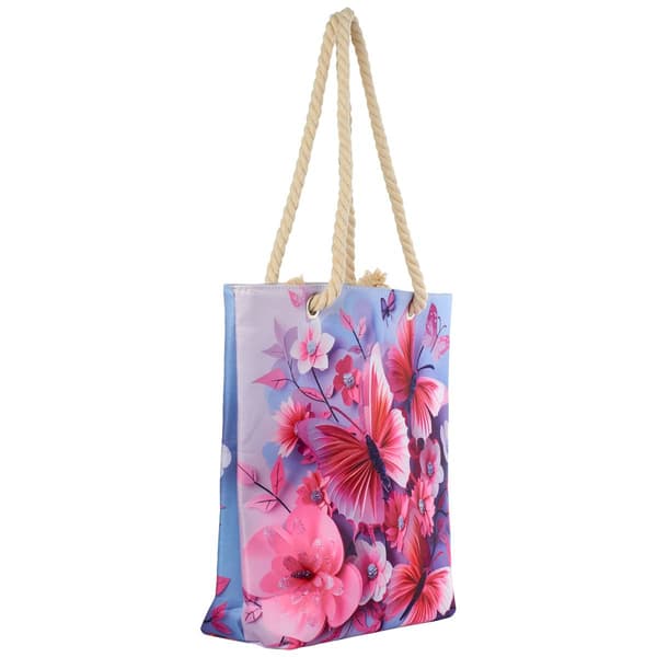 Renshun 3D Pink Butterfly Canvas Tote