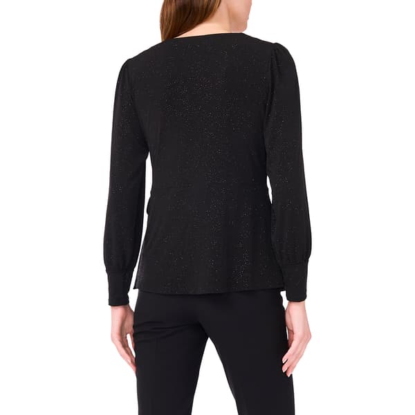 Womens MSK Long Sleeve Wrap Glitter Blouse